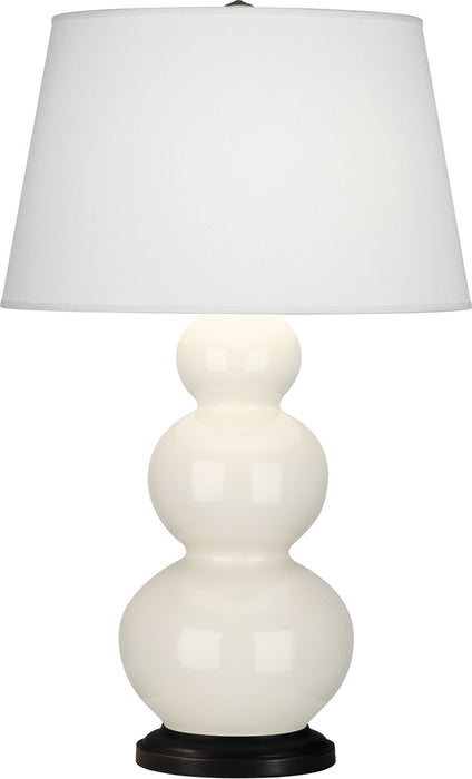 Robert Abbey 344X One Light Table Lamp, Bone Glazed Ceramic w/Deep Patina Bronzeed