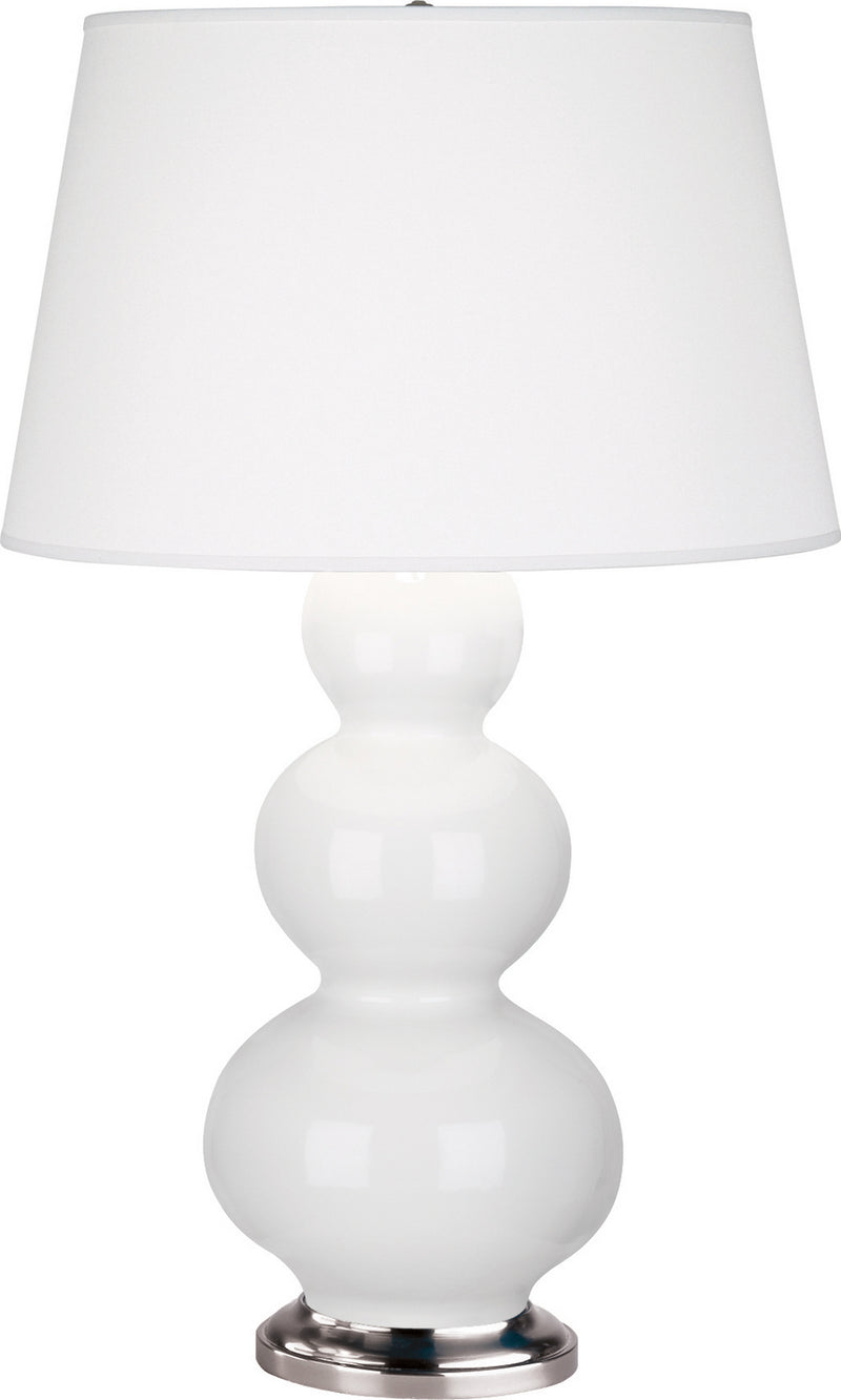 Robert Abbey 351X One Light Table Lamp, Lily Glazed Ceramic w/Antique Silvered