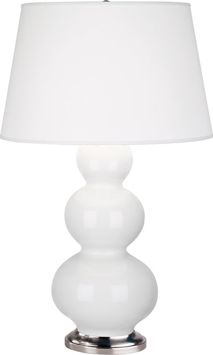 Robert Abbey 351X One Light Table Lamp, Lily Glazed Ceramic w/Antique Silvered