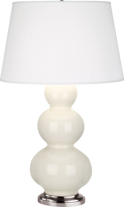 Robert Abbey 364X One Light Table Lamp, Bone Glazed Ceramic w/Antique Silvered