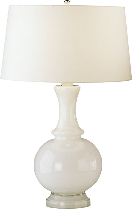 Robert Abbey W3323 One Light Table Lamp, White Glass w/Polished Nickel
