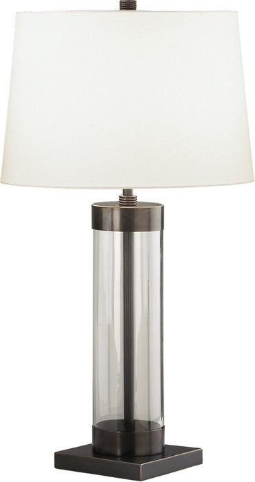 Robert Abbey Z3318 One Light Table Lamp, Clear Glass Cylinder w/Deep Patina Bronze