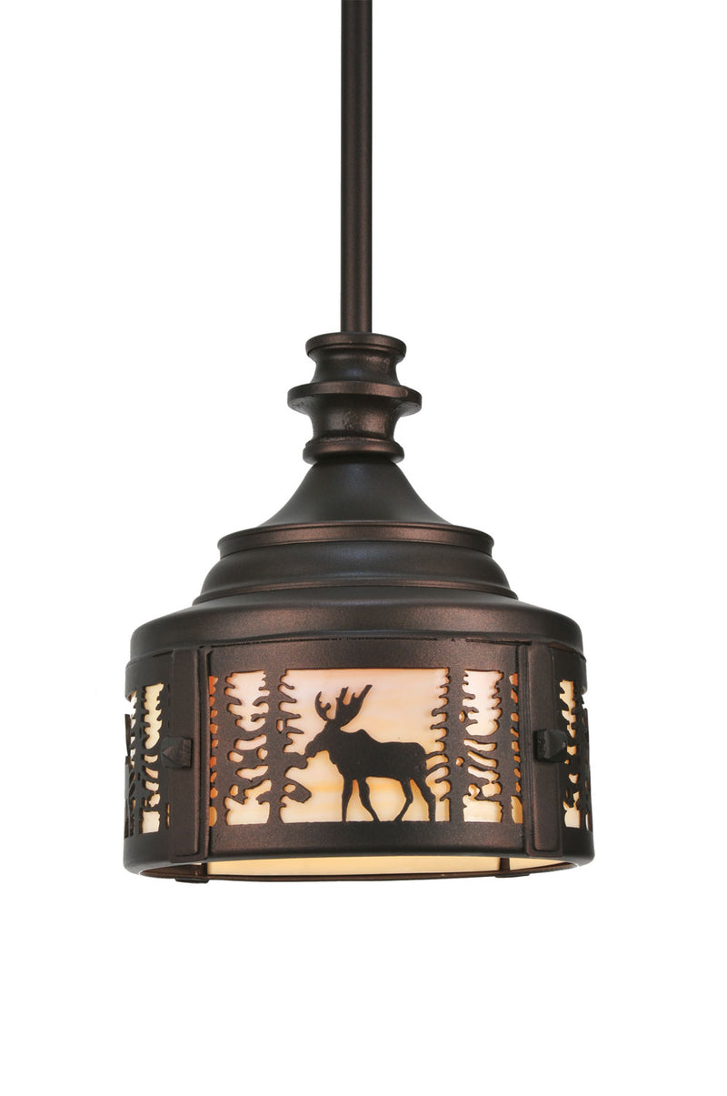 Meyda Tiffany 110017 One Light Mini Pendant, Mahogany Bronze