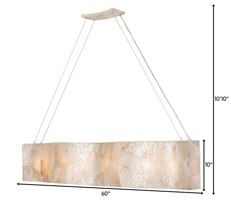Varaluz 178N07A Eight Light Linear Pendant, Aircraft Cable