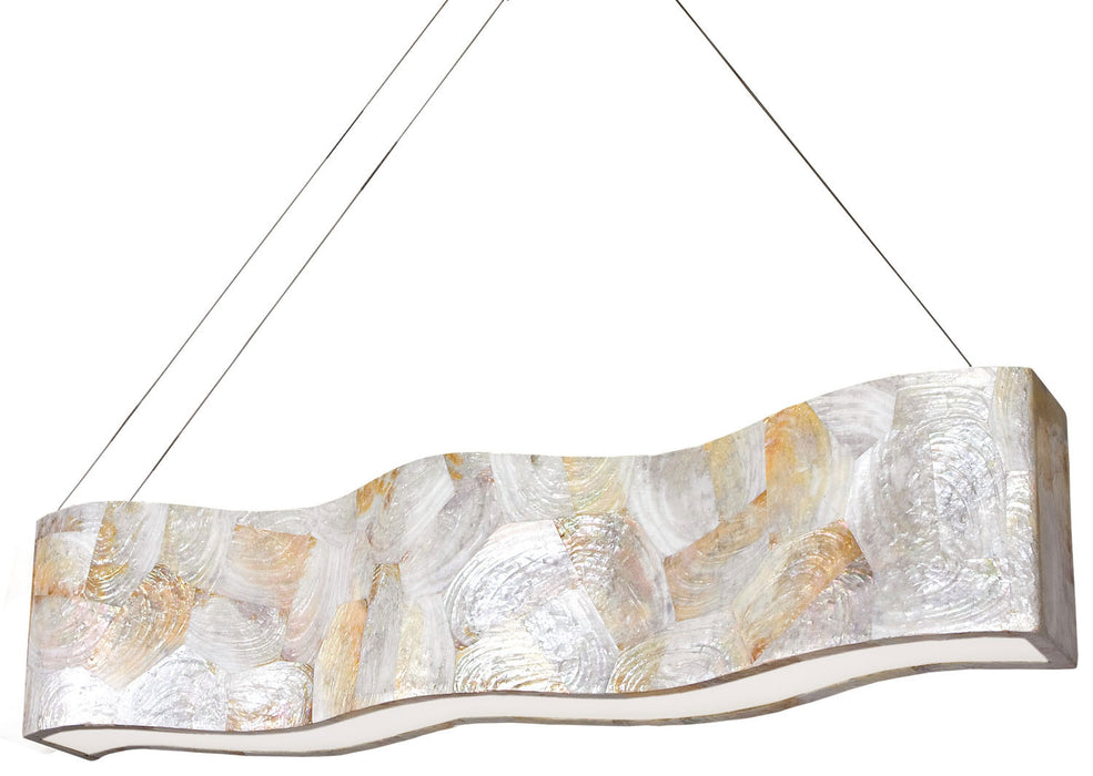 Varaluz 178N07A Eight Light Linear Pendant, Aircraft Cable