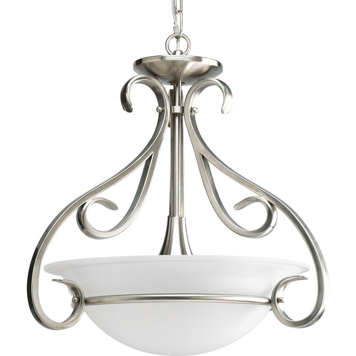 Progress Lighting P3843-09 Three Light Foyer Pendant, Brushed Nickel