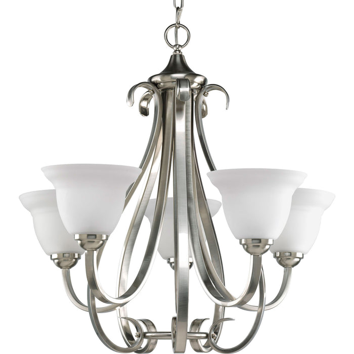 Progress Lighting P4416-09 Five Light Chandelier, Brushed Nickel
