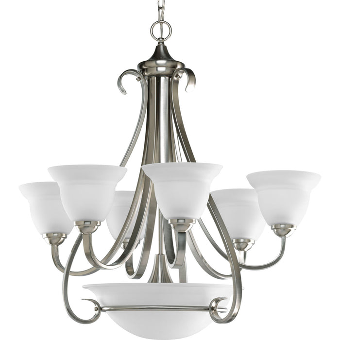 Progress Lighting P4417-09 Six Light Chandelier, Brushed Nickel