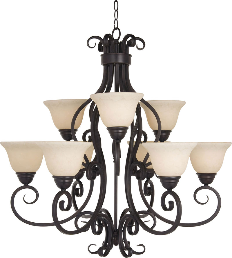 Maxim 12207FIOI Nine Light Chandelier, Oil Rubbed Bronze