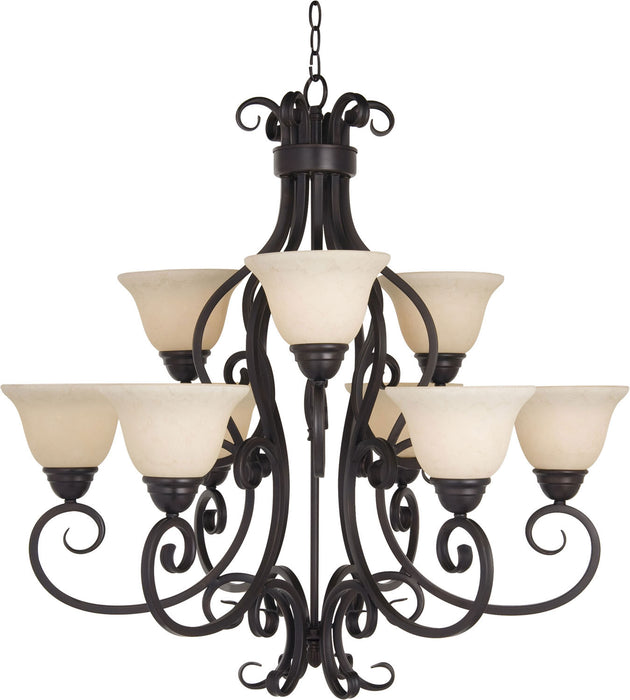 Maxim 12207FIOI Nine Light Chandelier, Oil Rubbed Bronze