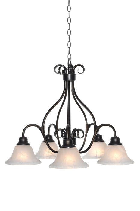 Maxim 2657MRKB Five Light Chandelier, Kentucky Bronze