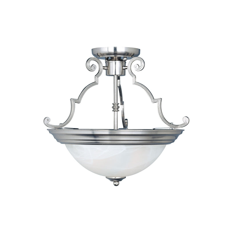 Maxim 5843MRSN Two Light Semi-Flush Mount, Satin Nickel
