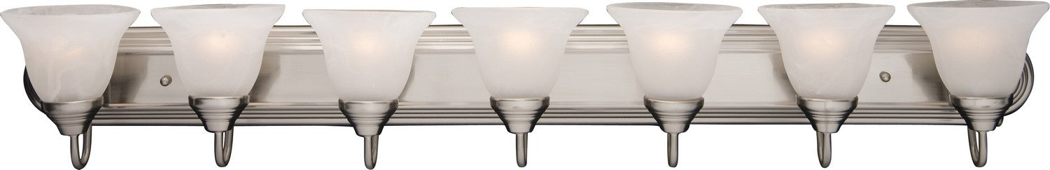 Maxim 8016MRSN Seven Light Bath Vanity, Satin Nickel