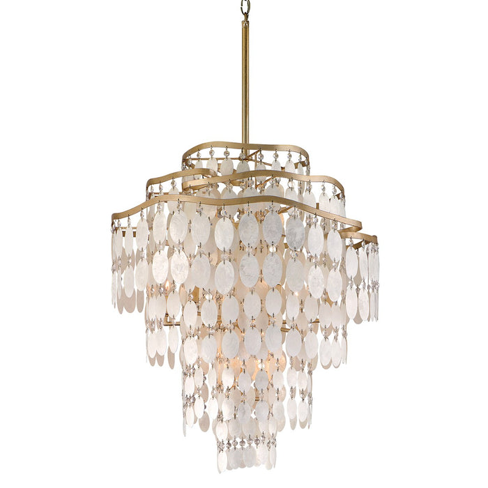 Corbett Lighting 109-412-CPL 12 Light Chandelier, Champagne Leaf