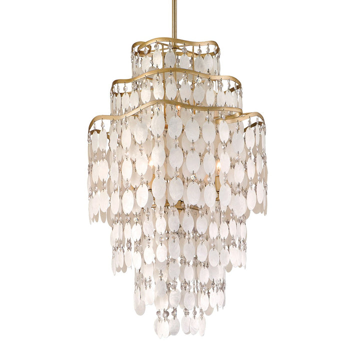 Corbett Lighting 109-47-CPL Seven Light Chandelier, Champagne Leaf
