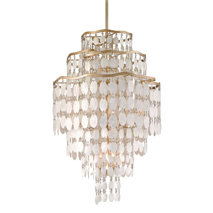 Corbett Lighting 109-712-CPL 12 Light Chandelier, Champagne Leaf