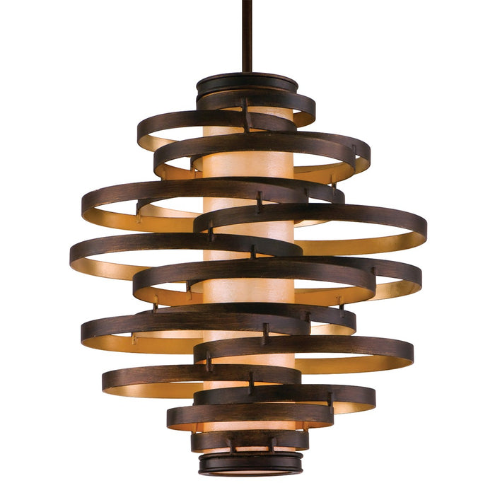 Corbett Lighting 113-43 Two Light Chandelier, Bronze And Gold Leaf
