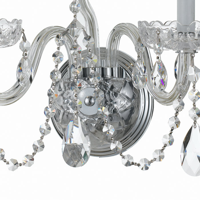 Crystorama 1033-CH-CL-MWP Three Light Wall Sconce, Polished Chrome