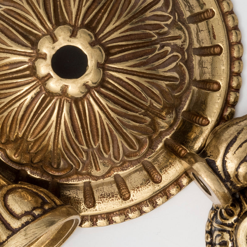 Crystorama 117-12-OB Three Light Flush Mount, Olde Brass