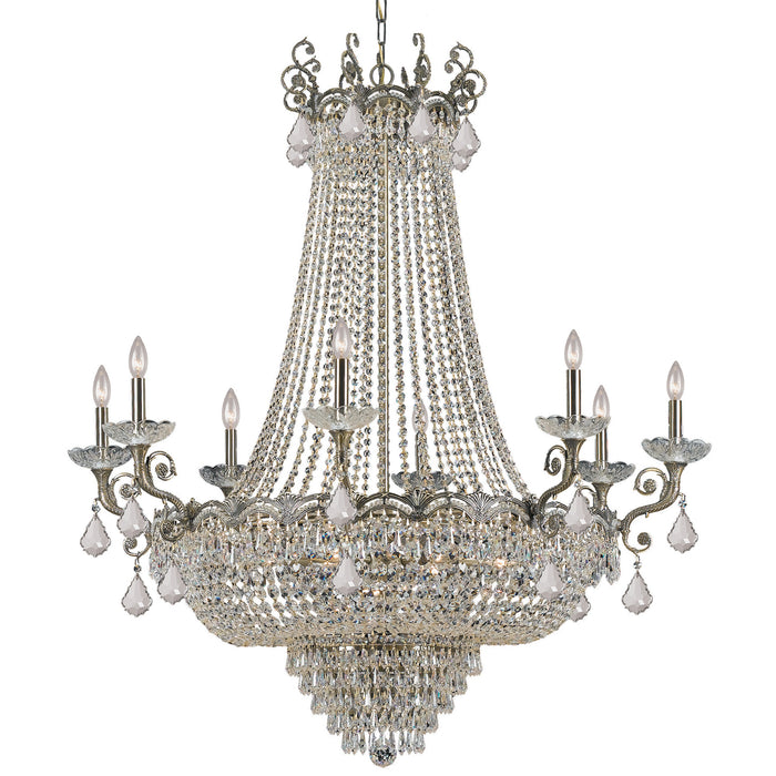 Crystorama 1488-HB-CL-S 20 Light Chandelier, Historic Brass
