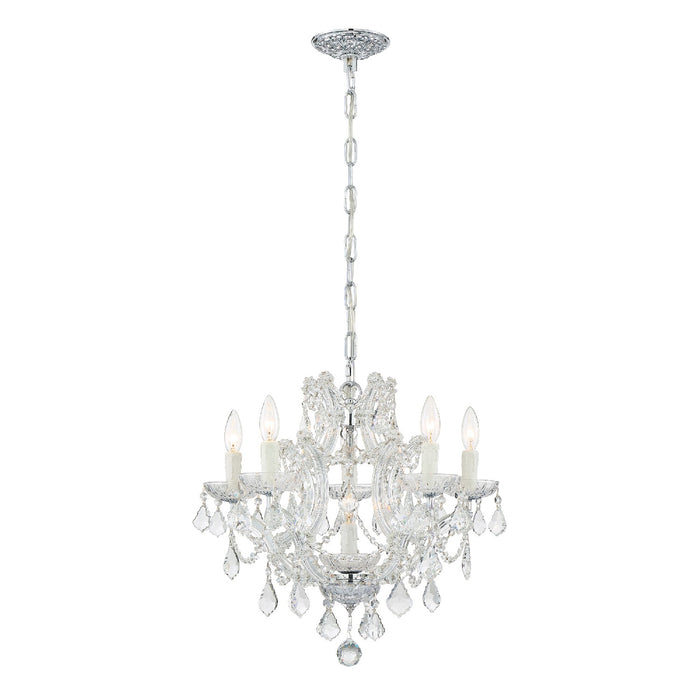 Crystorama 4405-CH-CL-MWP Six Light Mini Chandelier, Polished Chrome