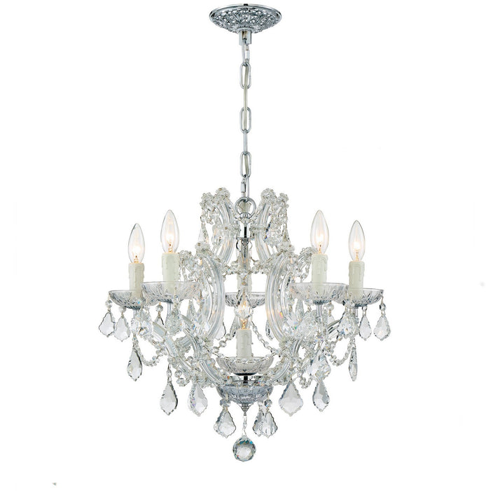 Crystorama 4405-CH-CL-MWP Six Light Mini Chandelier, Polished Chrome
