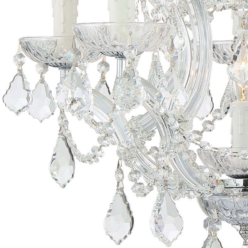 Crystorama 4405-CH-CL-S Six Light Mini Chandelier, Polished Chrome