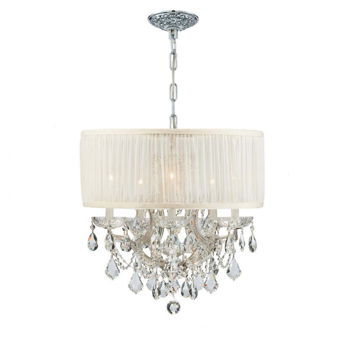 Crystorama 4415-CH-SAW-CLM Six Light Mini Chandelier, Polished Chrome