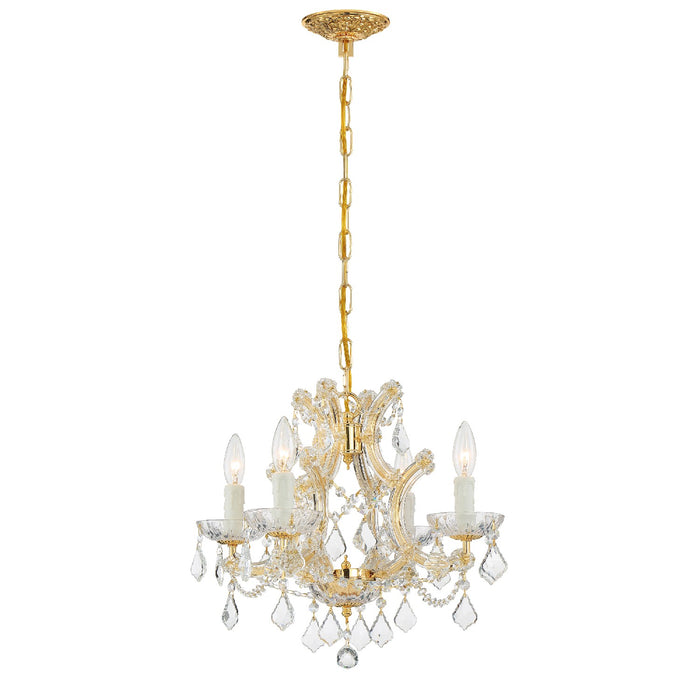 Crystorama 4474-GD-CL-MWP Four Light Mini Chandelier, Gold