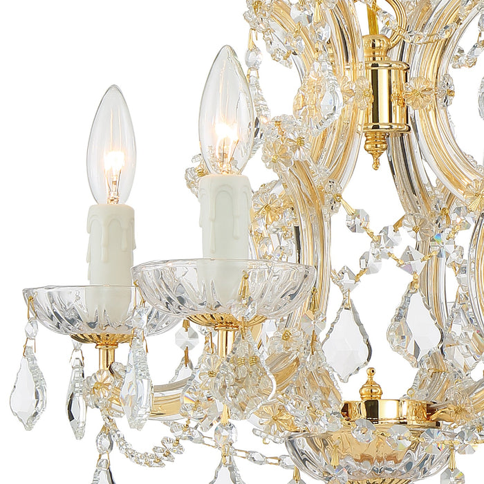 Crystorama 4474-GD-CL-MWP Four Light Mini Chandelier, Gold