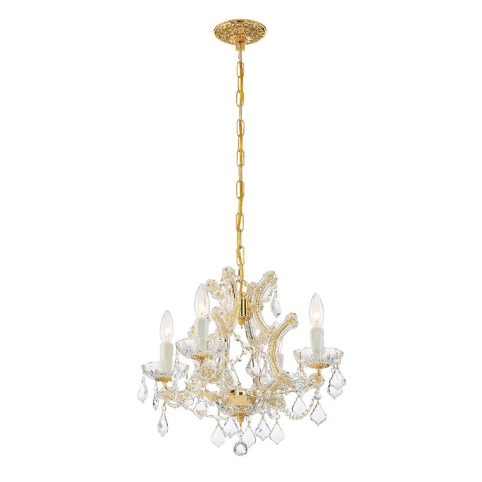 Crystorama 4474-GD-CL-MWP Four Light Mini Chandelier, Gold