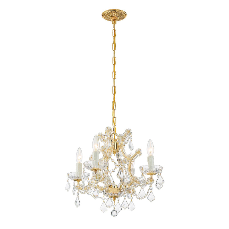 Crystorama 4474-GD-CL-S Four Light Mini Chandelier, Gold