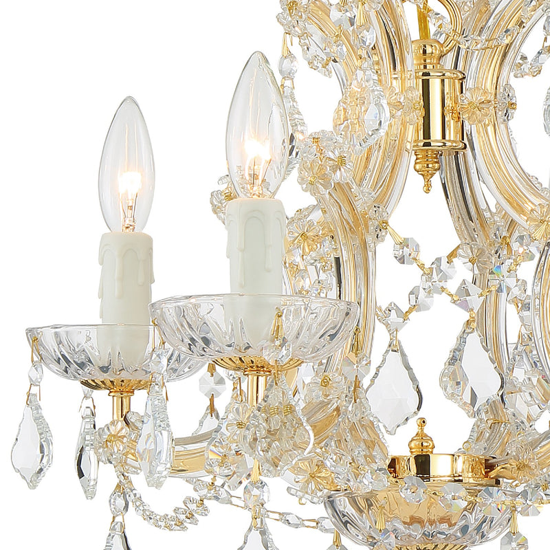 Crystorama 4474-GD-CL-SAQ Four Light Mini Chandelier, Gold