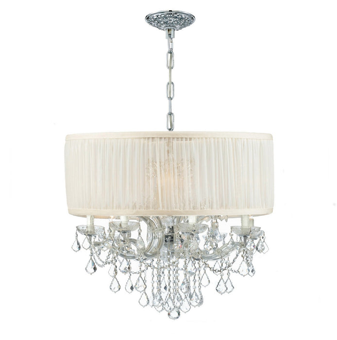 Crystorama 4489-CH-SAW-CLM 12 Light Chandelier, Polished Chrome
