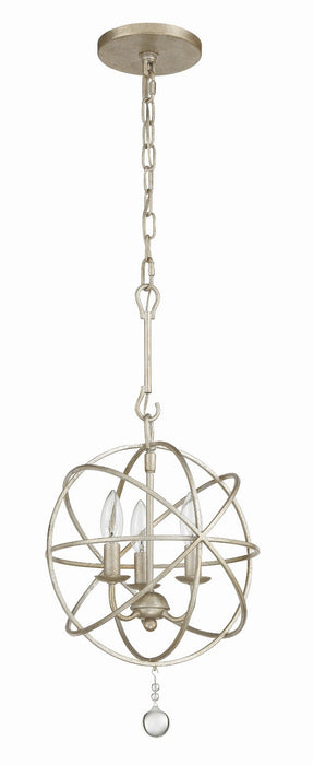 Crystorama 9225-OS Three Light Mini Chandelier, Olde Silver