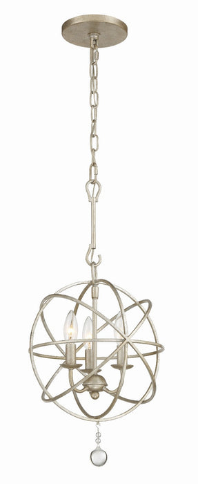Crystorama 9225-OS Three Light Mini Chandelier, Olde Silver