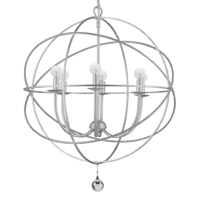 Crystorama 9226-OS Six Light Chandelier, Olde Silver