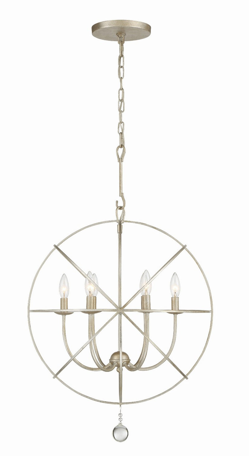 Crystorama 9226-OS Six Light Chandelier, Olde Silver