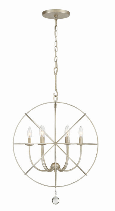 Crystorama 9226-OS Six Light Chandelier, Olde Silver