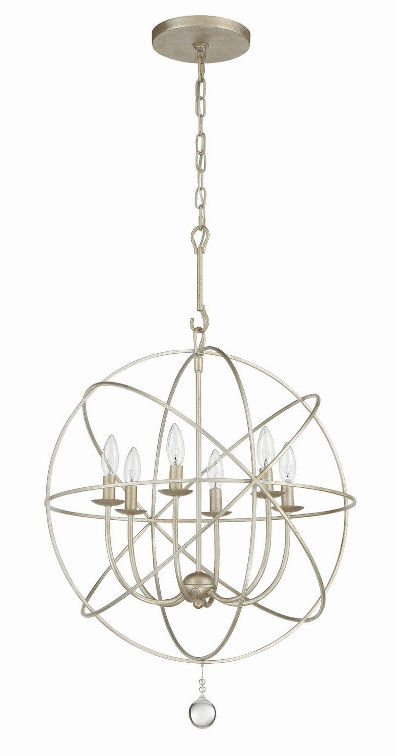 Crystorama 9226-OS Six Light Chandelier, Olde Silver