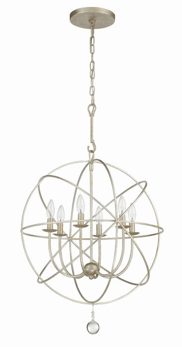 Crystorama 9226-OS Six Light Chandelier, Olde Silver