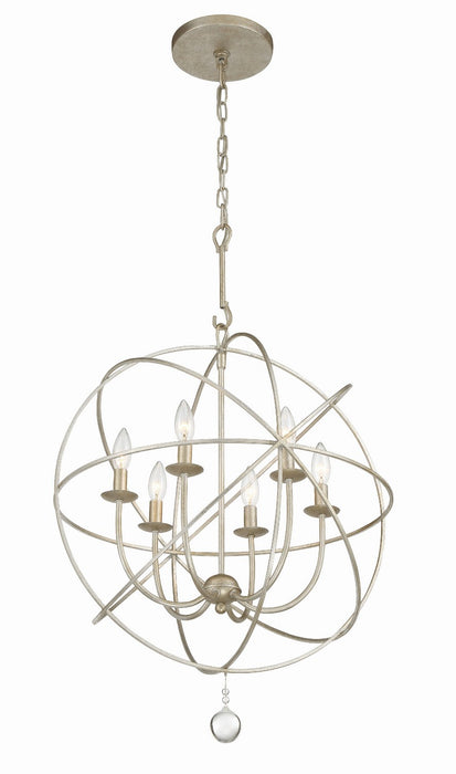 Crystorama 9226-OS Six Light Chandelier, Olde Silver