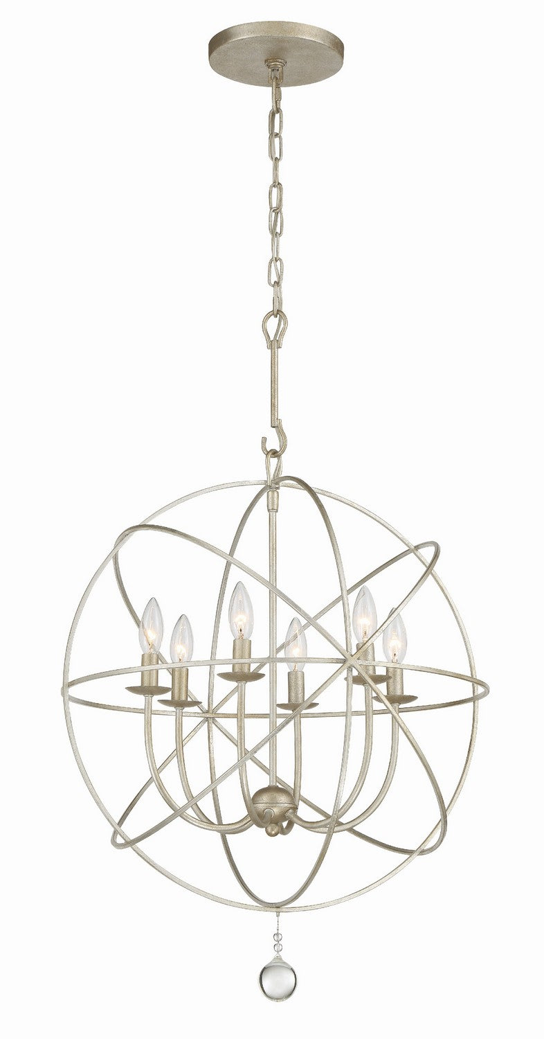 Crystorama 9226-OS Six Light Chandelier, Olde Silver