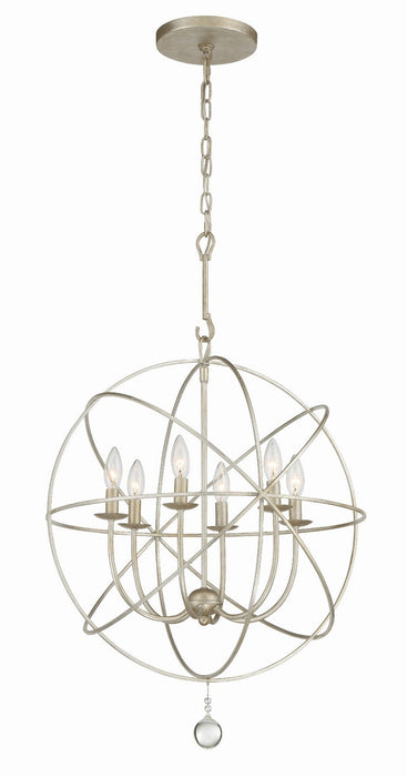 Crystorama 9226-OS Six Light Chandelier, Olde Silver