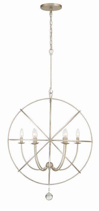 Crystorama 9228-OS Six Light Chandelier, Olde Silver