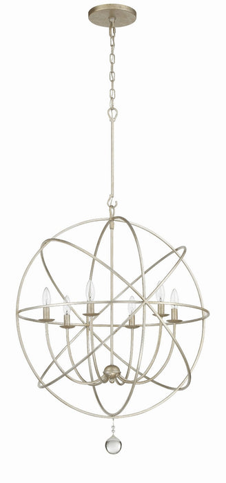 Crystorama 9228-OS Six Light Chandelier, Olde Silver