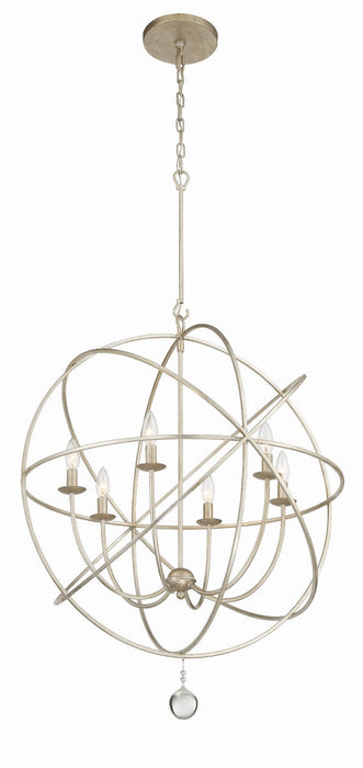 Crystorama 9228-OS Six Light Chandelier, Olde Silver