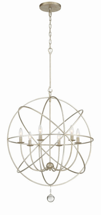 Crystorama 9228-OS Six Light Chandelier, Olde Silver
