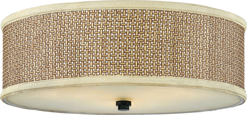 Quoizel ZE1617K Three Light Flush Mount, Mystic Black