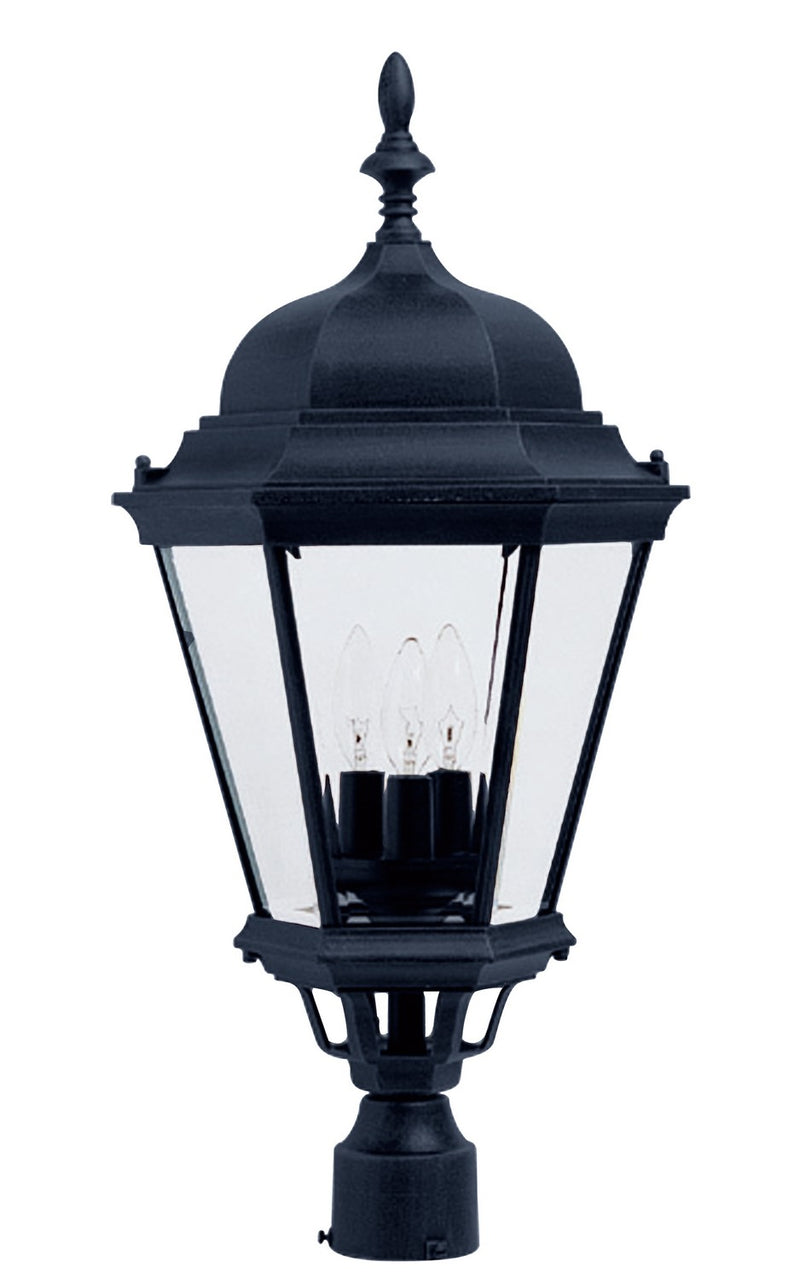 Maxim 1007BK Three Light Outdoor Pole/Post Lantern, Black